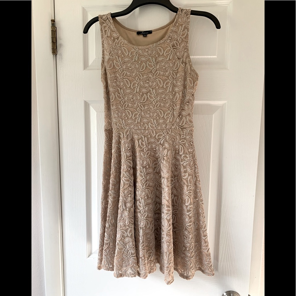 Tan lace dress